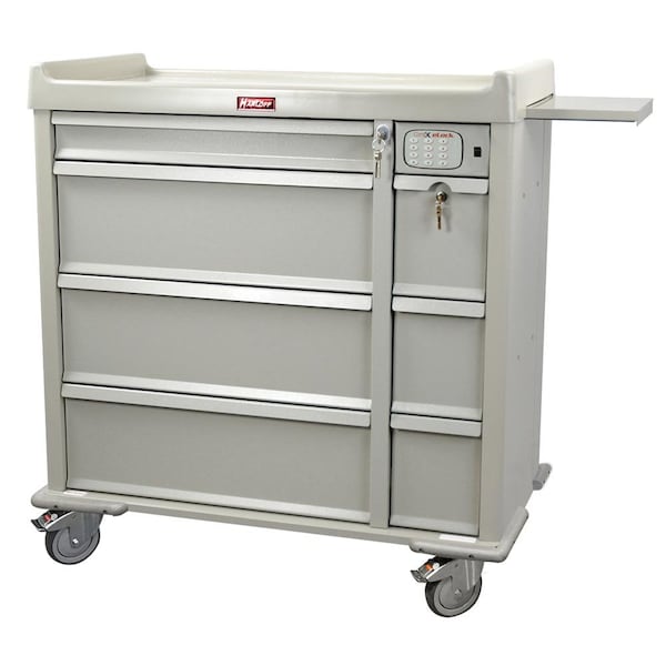 Punch Card Medication Cart with Electronic Keypad Lock, 750 Punch Card Capacity